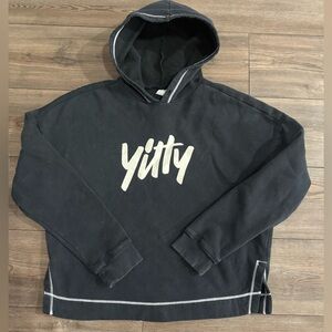 Yitty by Lizzo Fleece Hoodie Womens Medium Black Logo Pullover